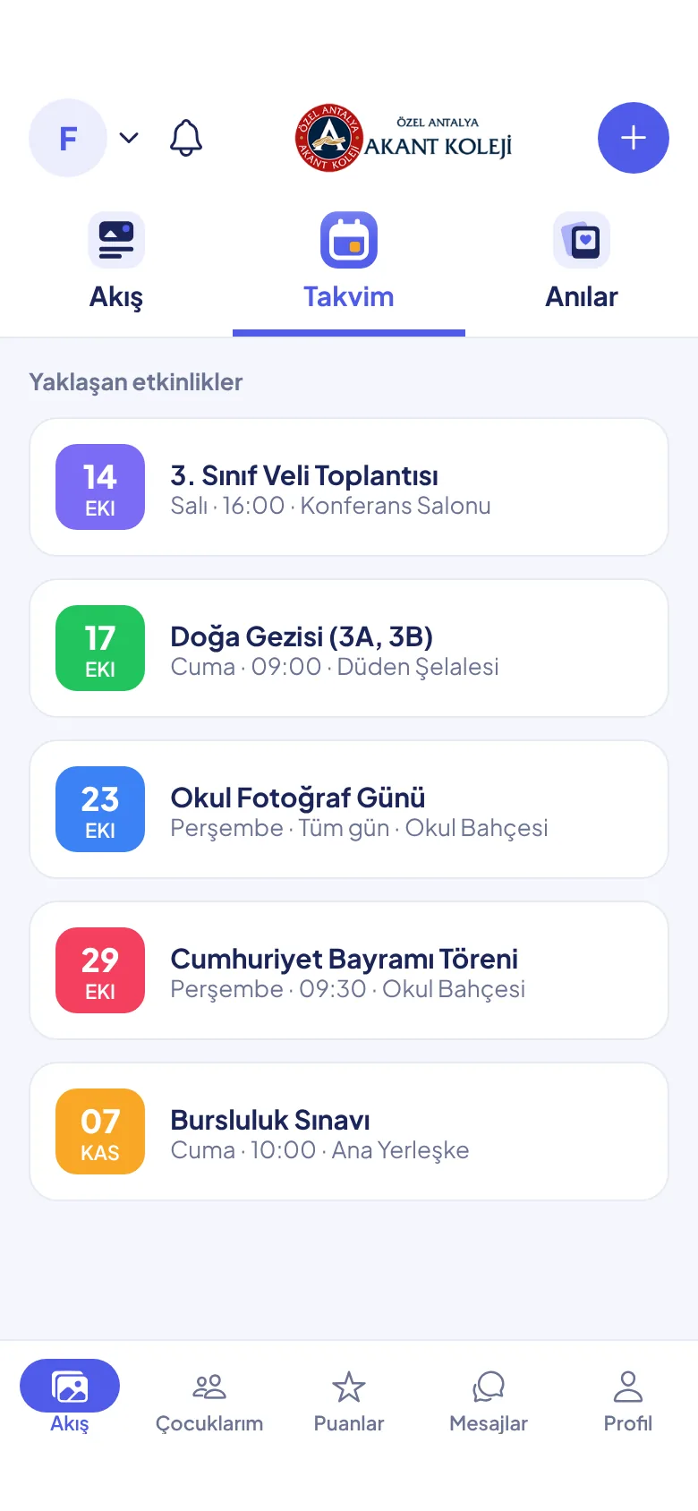 Orbit takvimi: yaklaşan okul etkinlikleri
